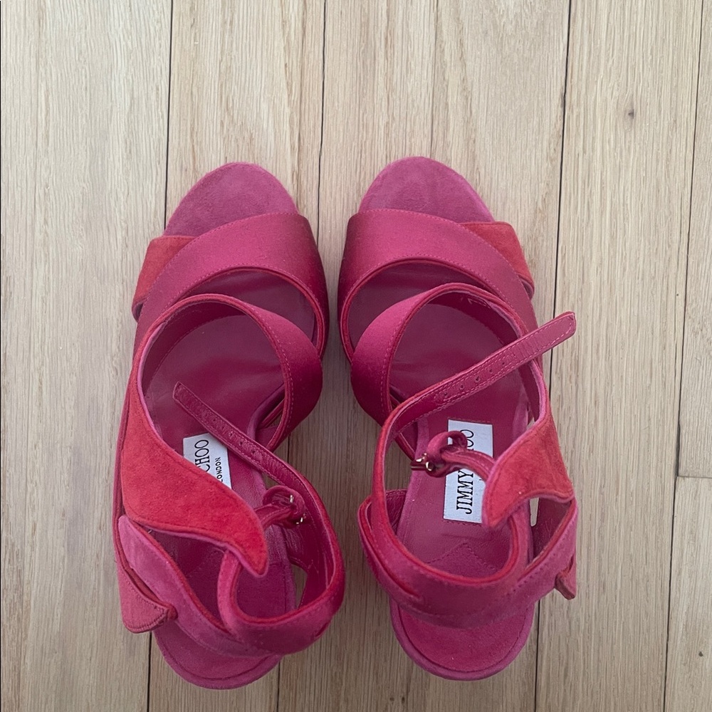 Jimmy Choo Vibrant Pink Heels size 37 1/2